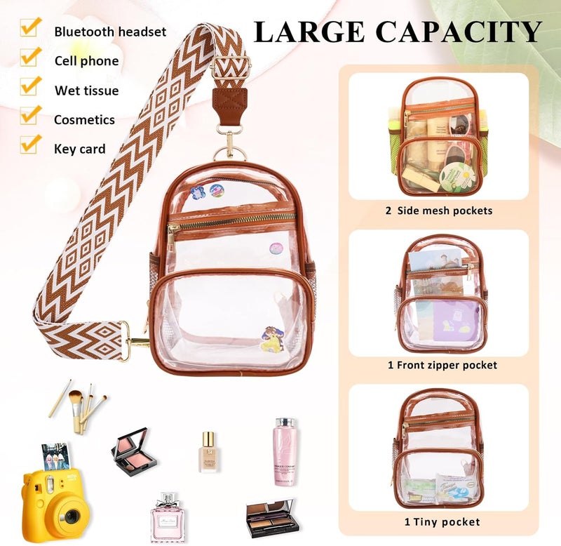 MOVOYEE Clear Bag Stadium Approved Events Concerts Sports Outdoors Water Bottle Holder,Clear Purse for Women Men Handbags - Image 4